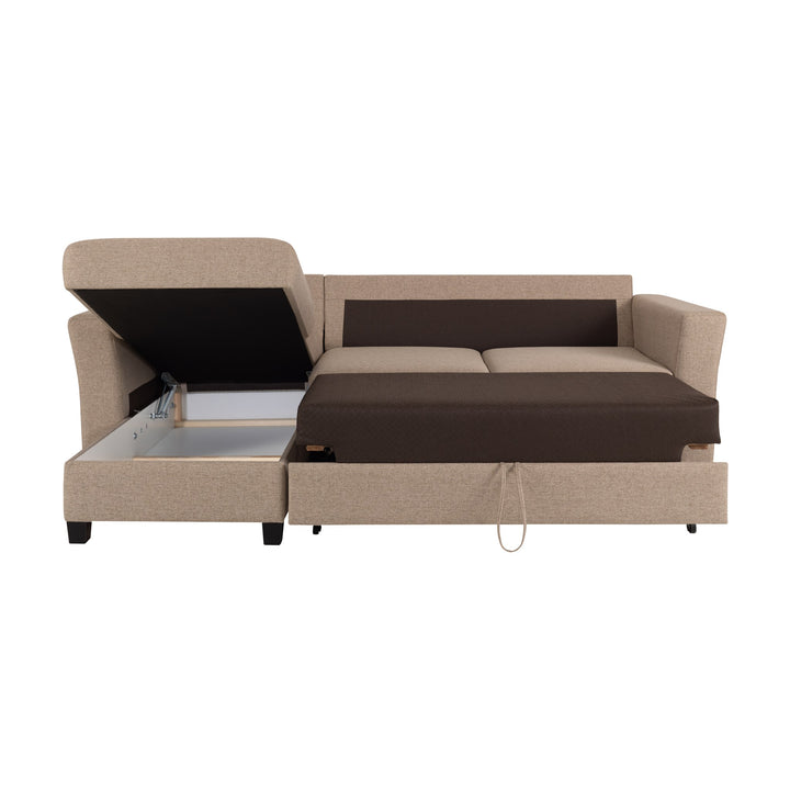 Fakta Sovesofa 3-Seter Hjørnesofa, nordic, light brown, venstrevendt – detaljbilde