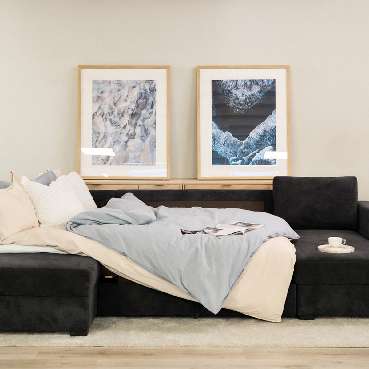 Fakta Sovesofa Hjørnesofa, boss 119, dark grey, venstrevendt – miljøbilde