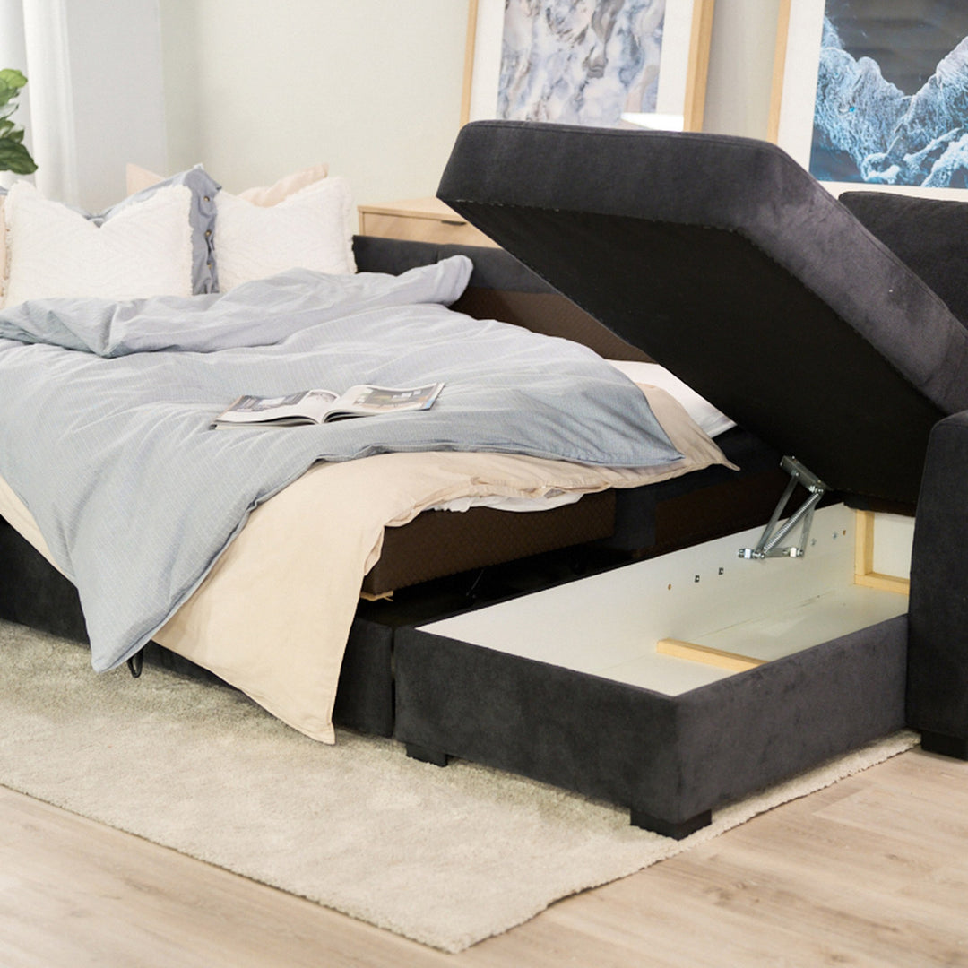 Fakta Sovesofa Hjørnesofa, boss 119, dark grey, venstrevendt – detaljbilde