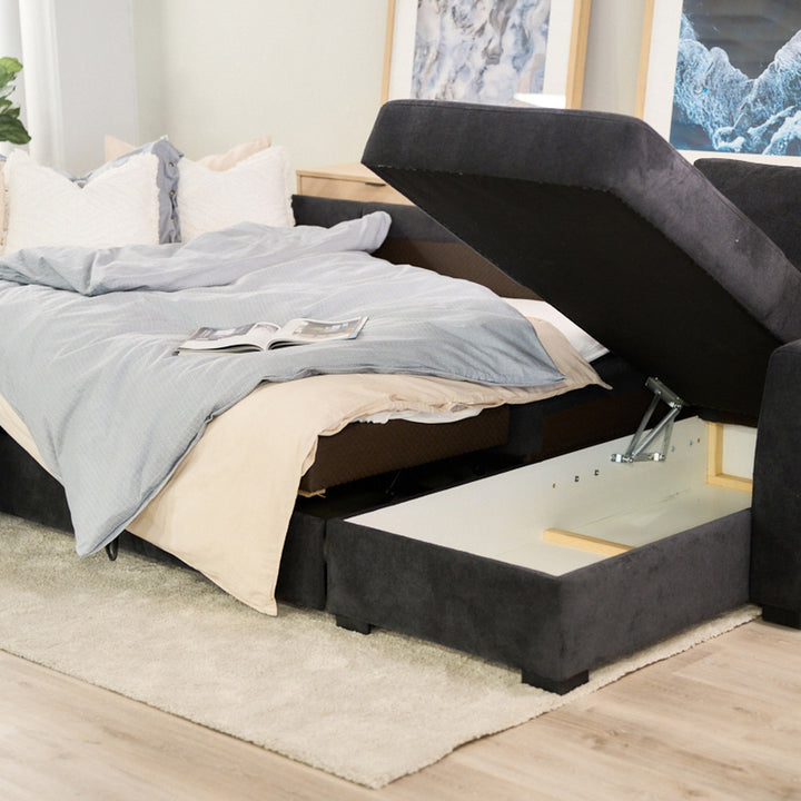 Fakta Sovesofa Hjørnesofa, boss 119, dark grey, venstrevendt – detaljbilde
