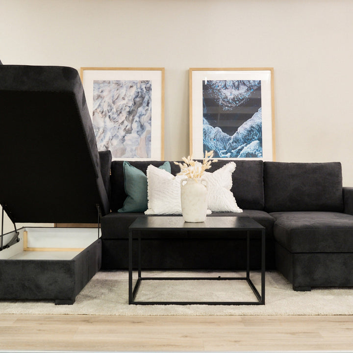 Fakta Sovesofa Hjørnesofa, boss 119, dark grey, venstrevendt – detaljbilde