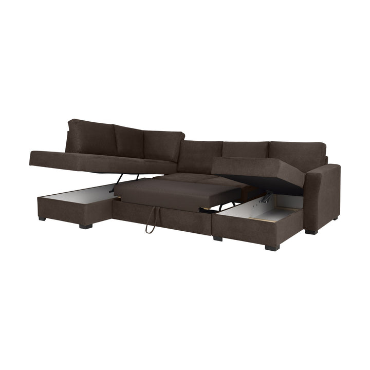 Fakta Sovesofa Hjørnesofa, boss 119, dark brown, venstrevendt – detaljbilde