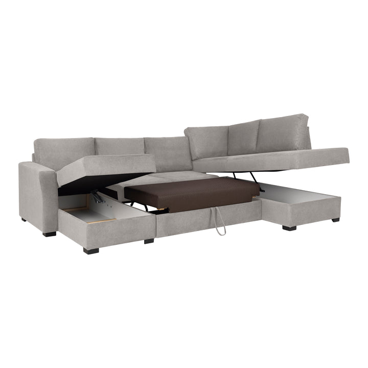 Fakta Sovesofa Hjørnesofa, boss 119, light grey, høyrevendt – detaljbilde