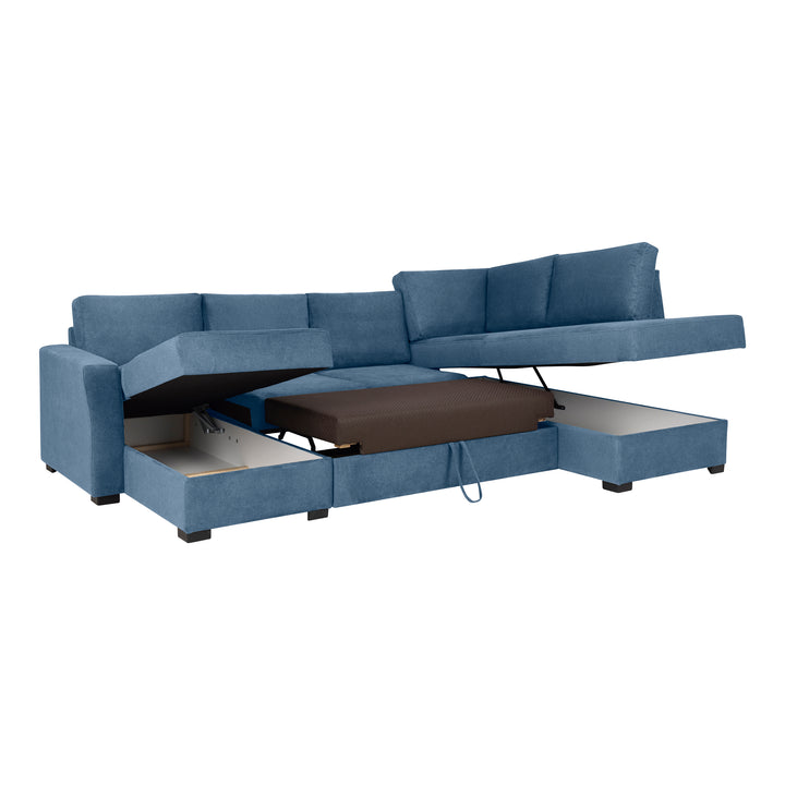 Fakta Sovesofa Hjørnesofa, boss 119, blue, høyrevendt – detaljbilde