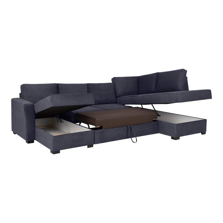 Fakta Sovesofa Hjørnesofa, boss 119, dark blue, høyrevendt – detaljbilde