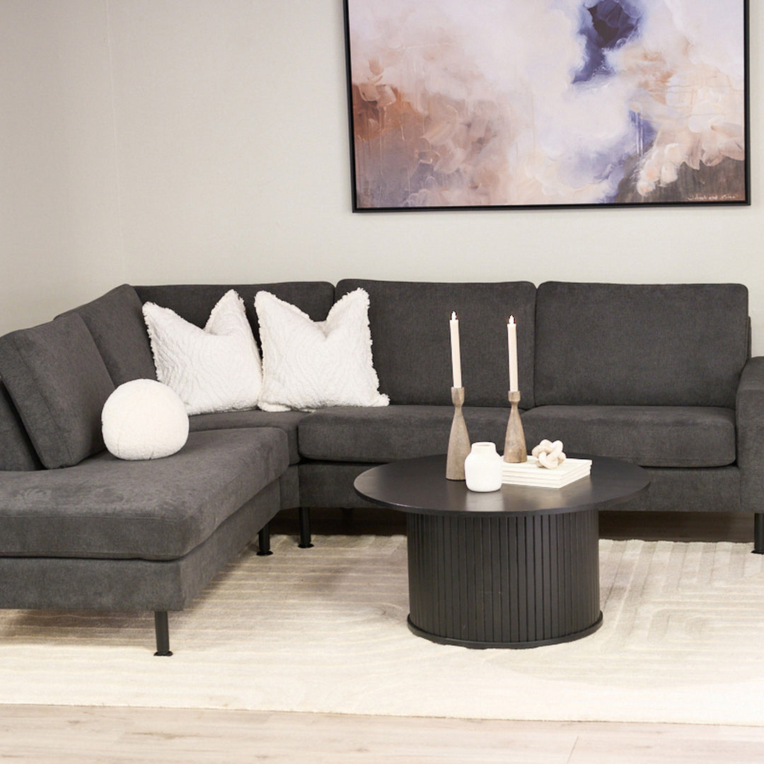 London Bridge Hjørnesofa, mito, dark grey, venstrevendt – miljøbilde