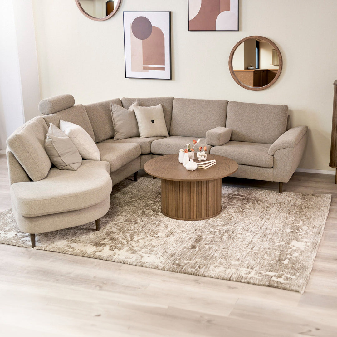 London Bridge Hjørnesofa, bay, light brown, venstrevendt – miljøbilde