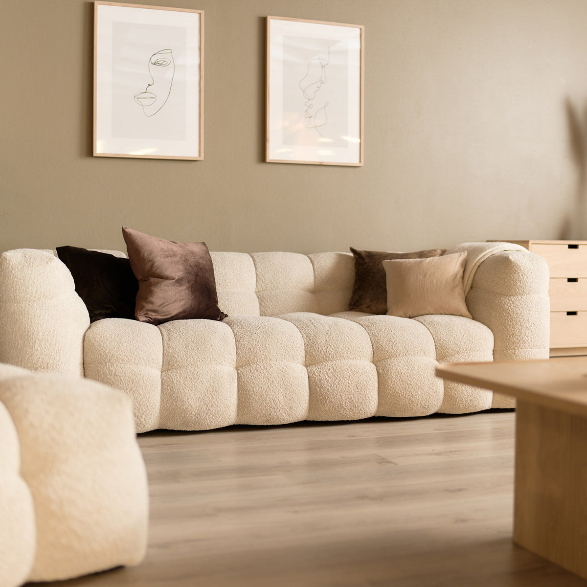 Troels Michelin Sofa, abriamo, beige, 3-seter – miljøbilde