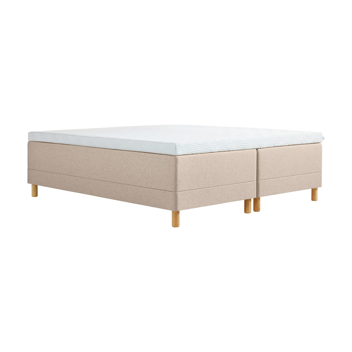 Tempur Promise rammeseng i gråbeige stoff