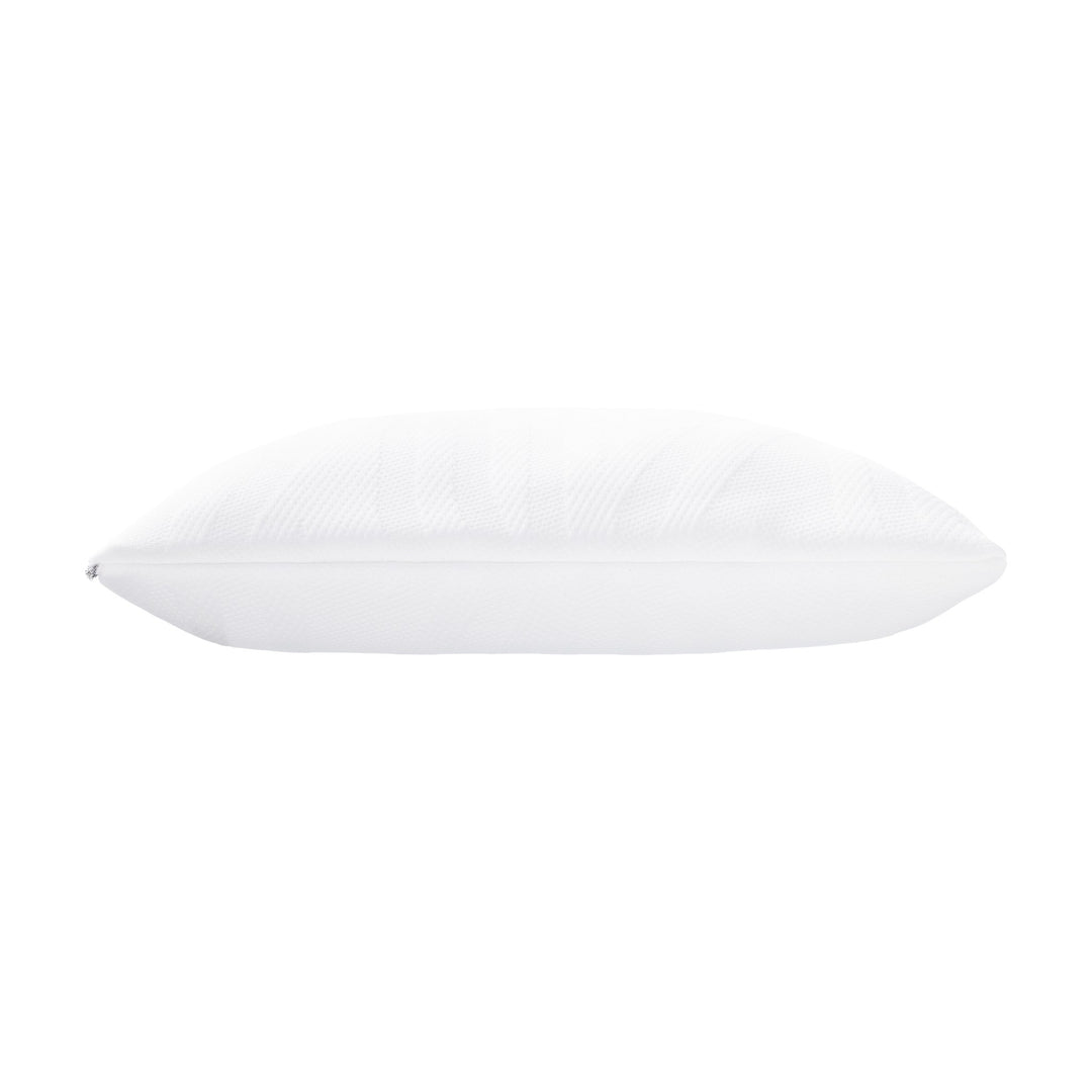 Tempur Comfort PureClean hodepute i hvitt, sett fra siden mot hvit bakgrunn