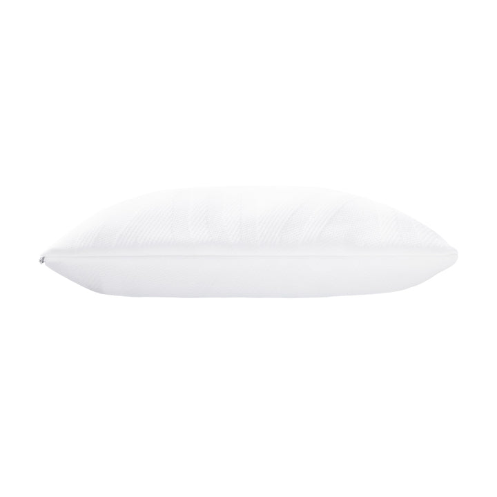 Tempur Comfort PureClean hodepute i hvitt, sett fra siden mot hvit bakgrunn