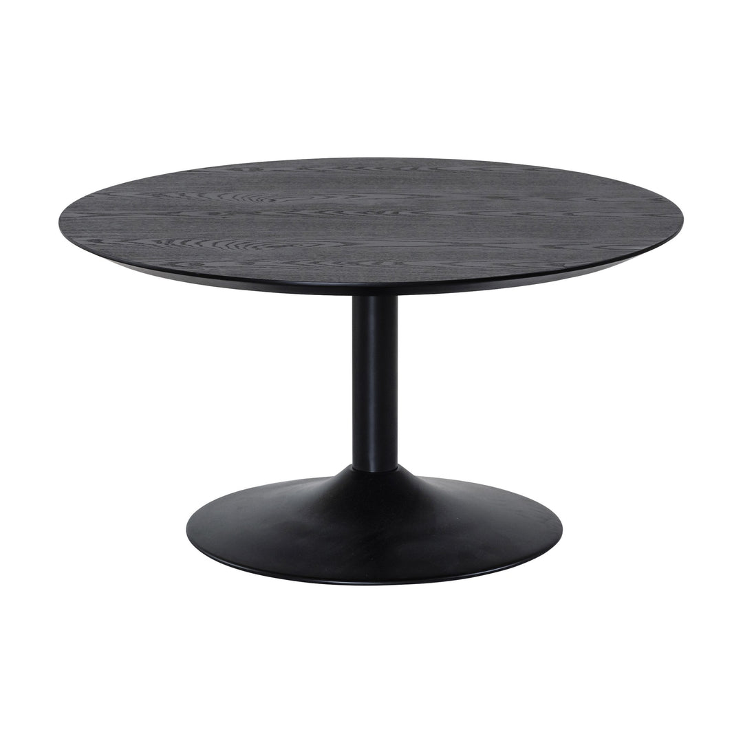 Miles Sofabord Med Trompetfot, sort ask, diameter: 80cm