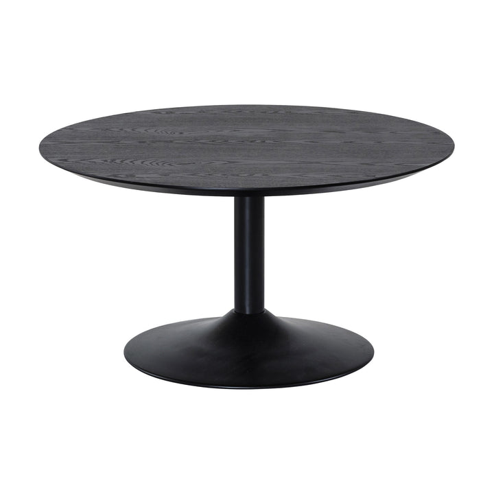 Miles Sofabord Med Trompetfot, sort ask, diameter: 80cm