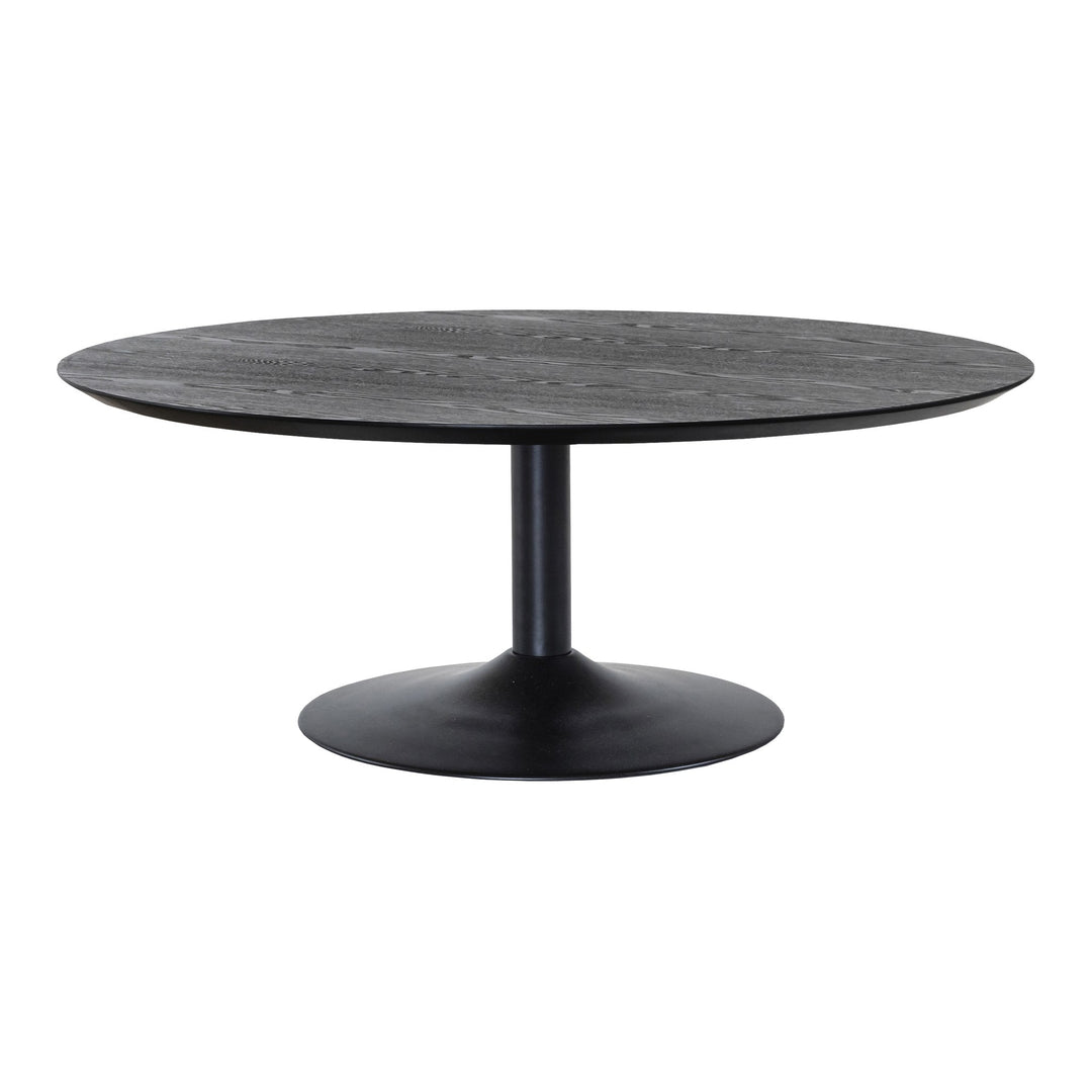 Miles Sofabord Med Trompetfot, sort ask, diameter: 110cm