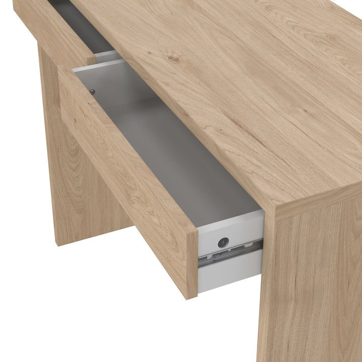 Function Plus 2 skrivebord i lys eikedekor med en skuff trukket ut