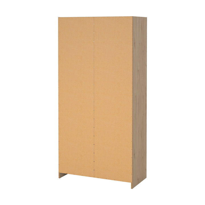 Sprint garderobeskap i jackson hickory sett bakfra med bakplate