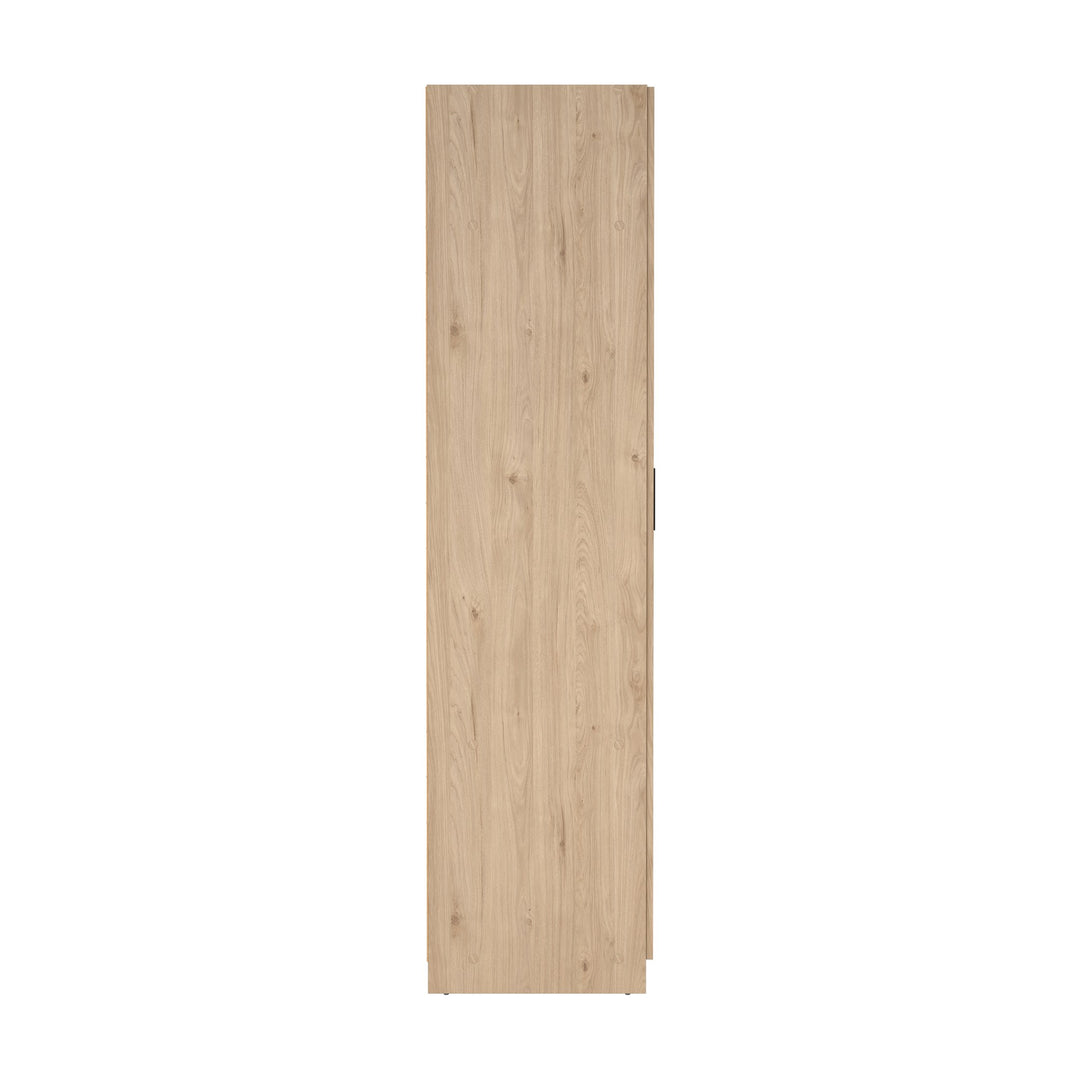 Sprint garderobeskap i jackson hickory eik, sidepanel sett rett fra siden