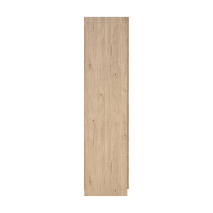 Sprint garderobeskap i jackson hickory eik, sidepanel sett rett fra siden