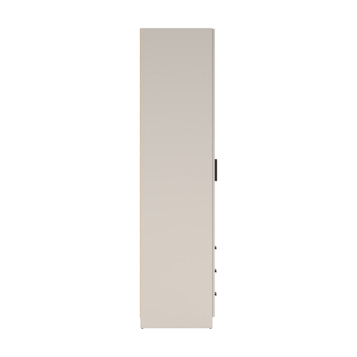 Sprint garderobeskap i cashmere lys beige, sidepanel sett rett fra siden