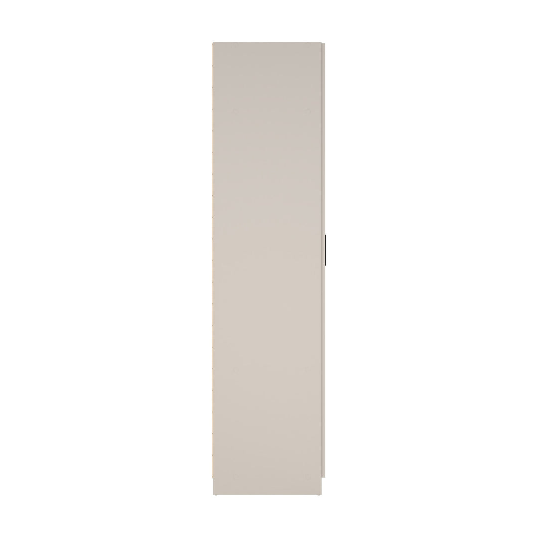 Sprint garderobeskap i cashmere lys beige, sidepanel sett rett fra siden