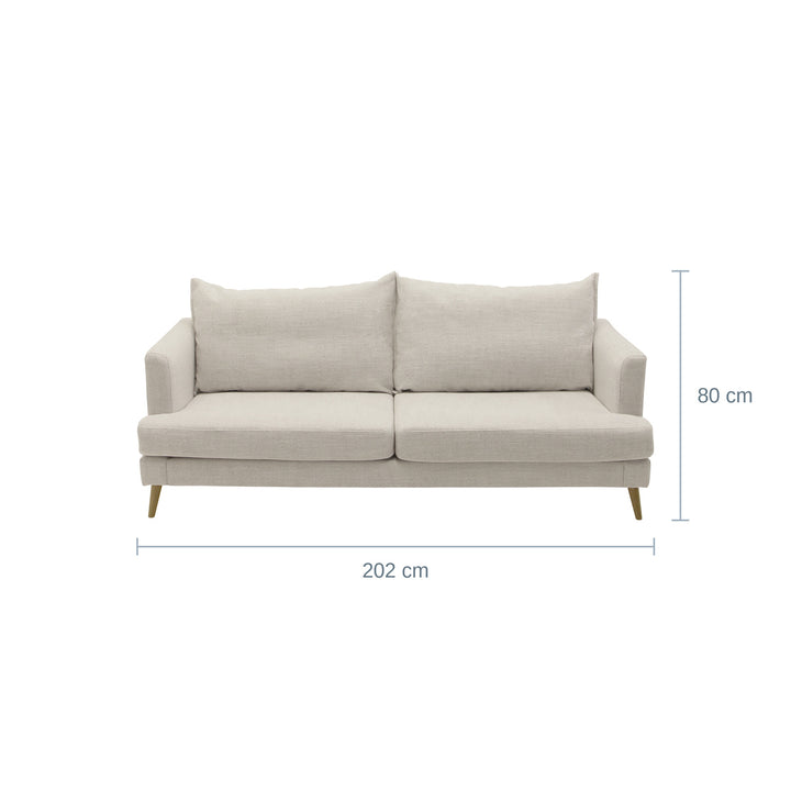 Justin Sofa, 3-seter, Beige, White Oak — UE15405021105135149