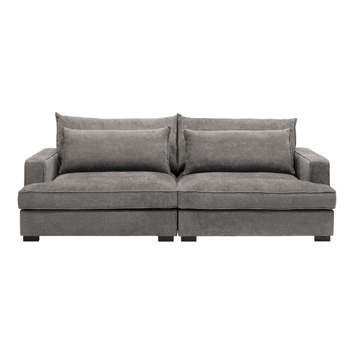 Miami sofa i gråbrun chenille med sjeselong