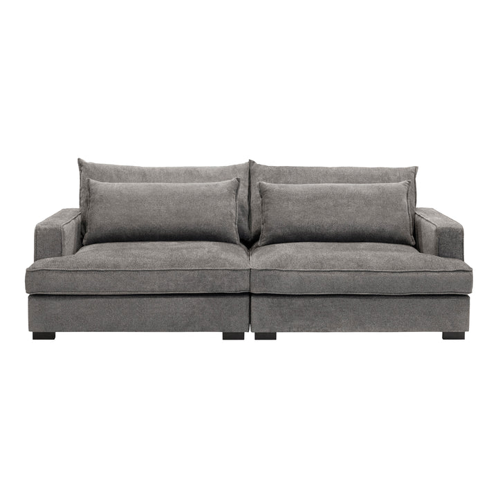 Miami sofa i gråbrun chenille med sjeselong