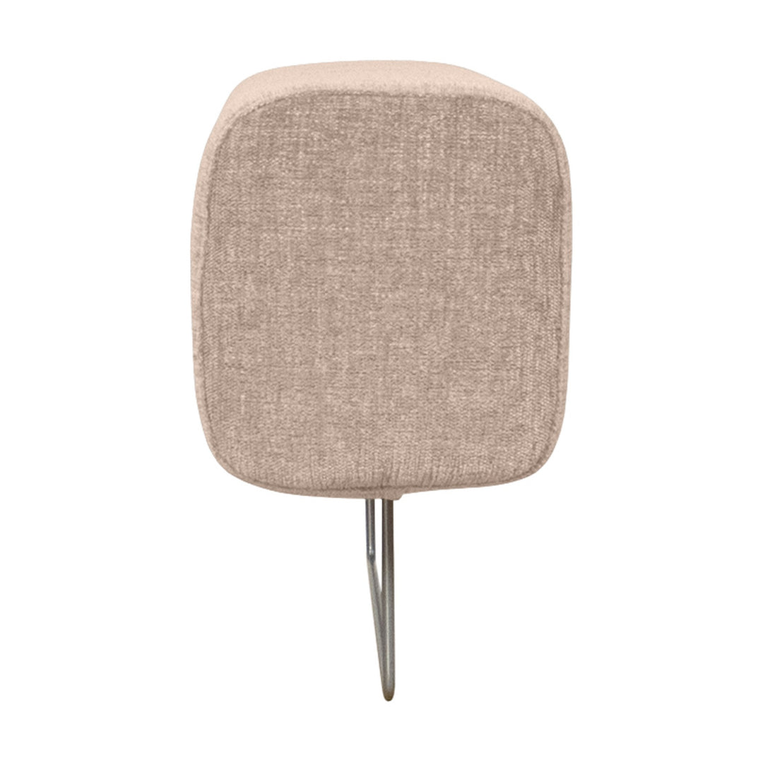 Vision armpute i beige stoff på krombrakett, sett forfra