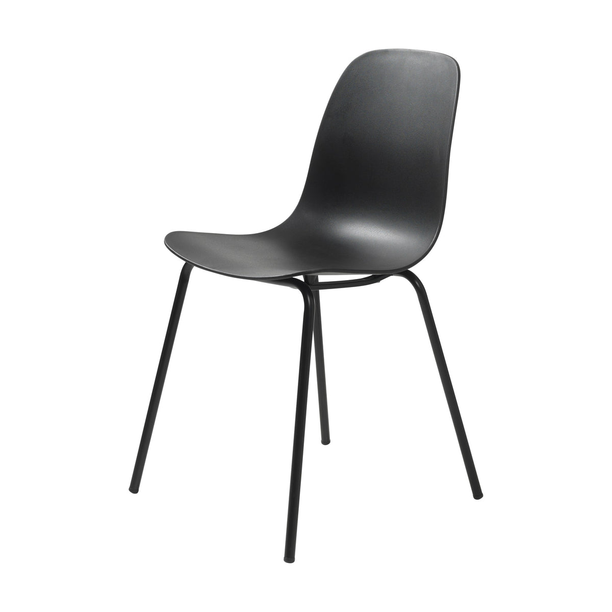 Whitby spisestol med skall i farget plast og metallben