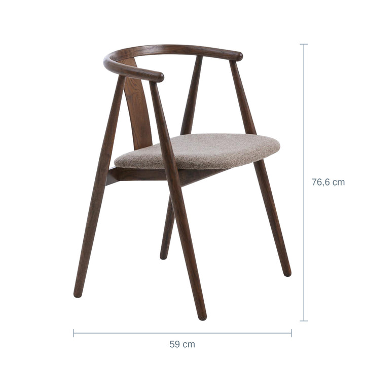 Relate Spisestol, Smoked, Latte Melange Stoff — UQ182009100101