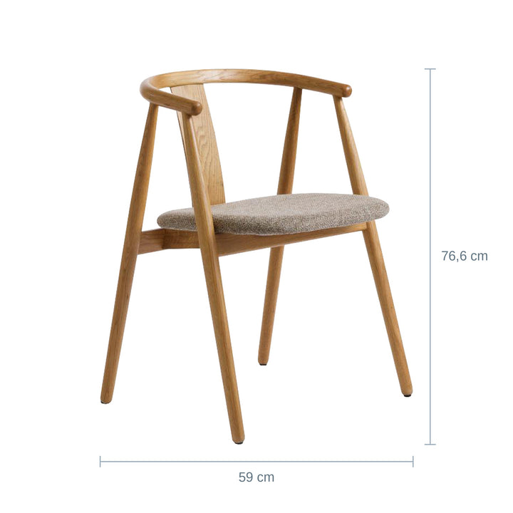 Relate Spisestol, Natur, Latte Melange Stoff — UQ182009101101