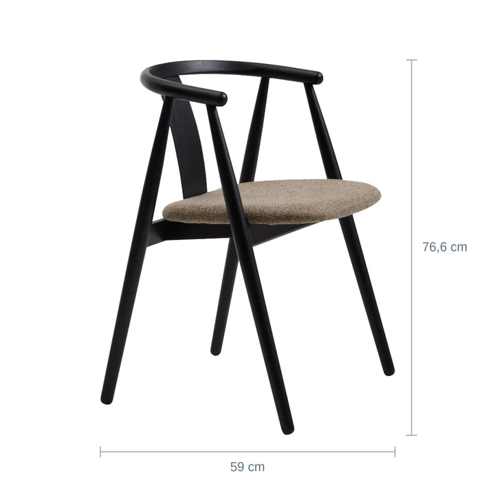 Relate Spisestol, Sort, Latte Melange Stoff — UQ182009103101