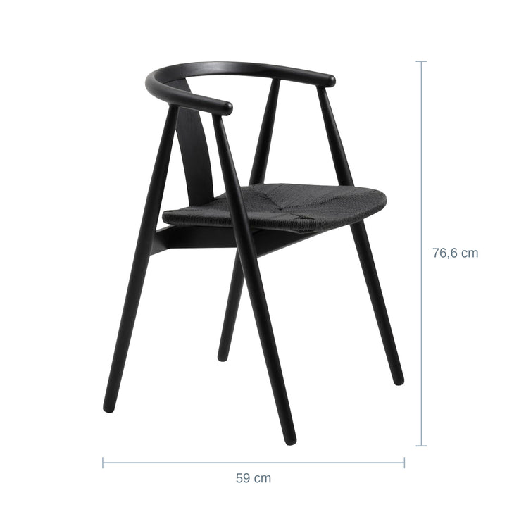 Relate Spisestol, Sort, Black Paper Cord — UQ182009104101