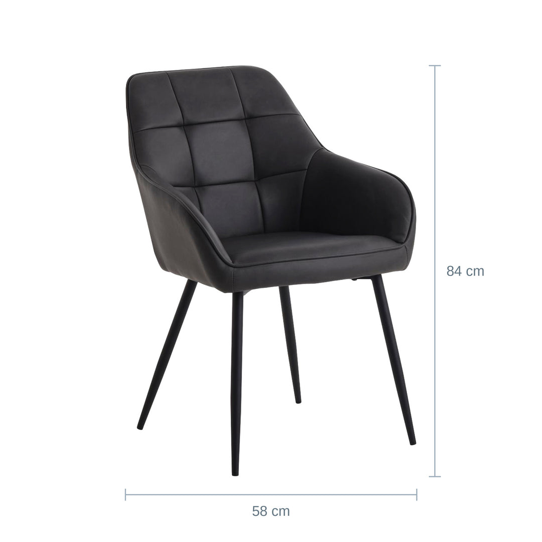 Nolan Square Spisestol, Grå PU — UQ18201506115