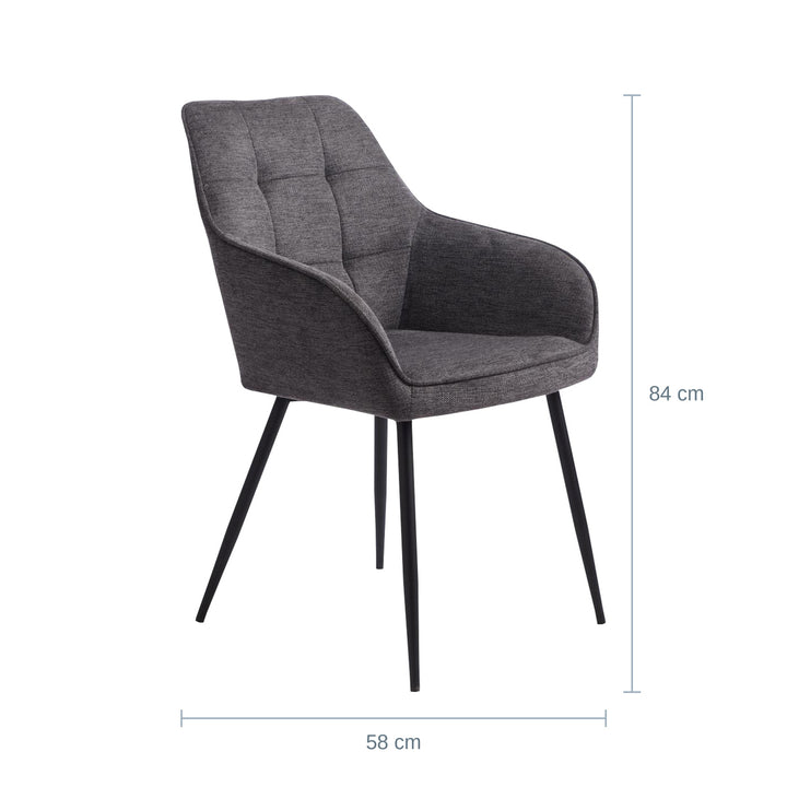 Nolan Square Spisestol, Mørk Grå — UQ18201545115