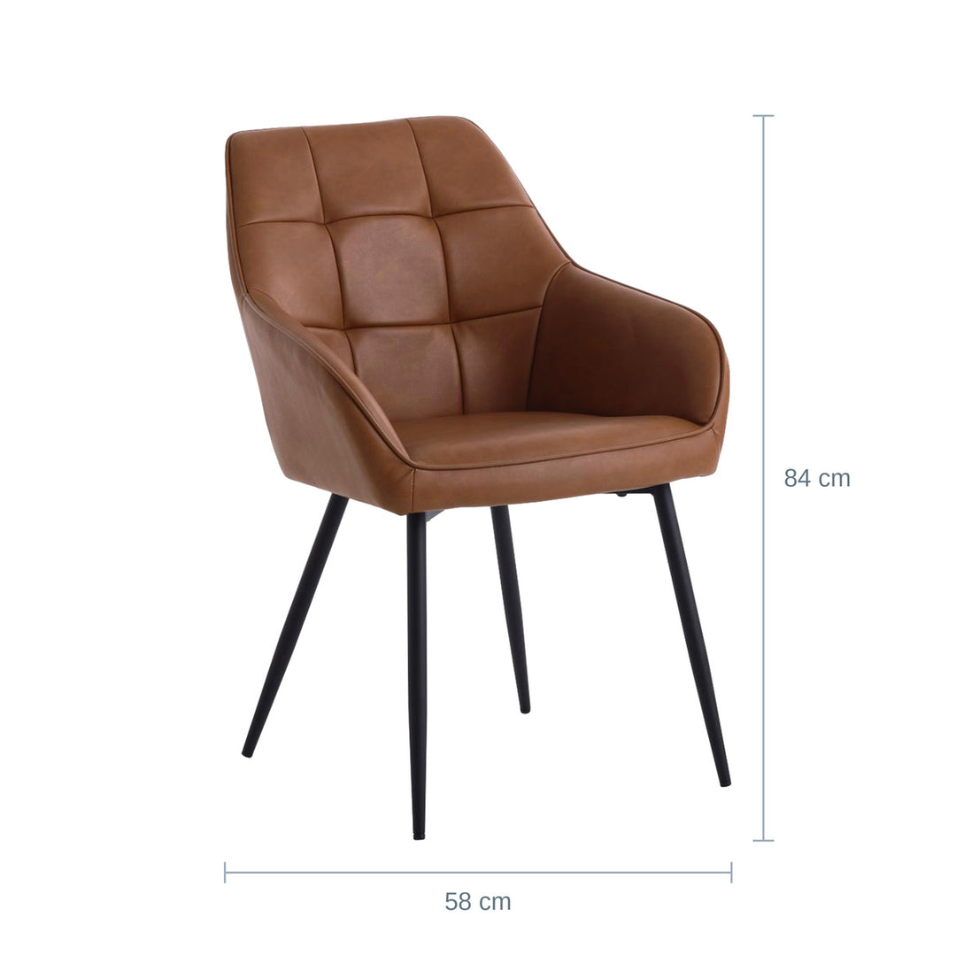 Nolan Square Spisestol, Cognac — UQ18201552115