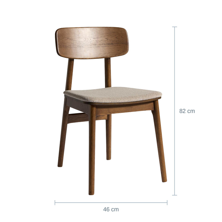 Livo Spisestol, Smoked, Lake Sand, Bredde: 46cm — UQ18201658123