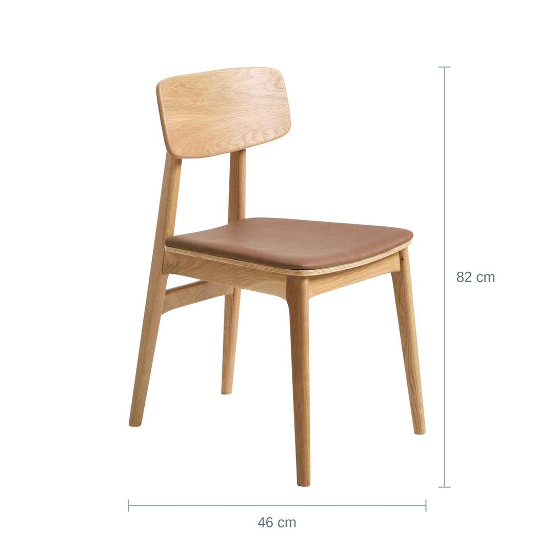 Livo Spisestol, Natural, Tan Vintage PU, Bredde: 46cm — UQ18201660123