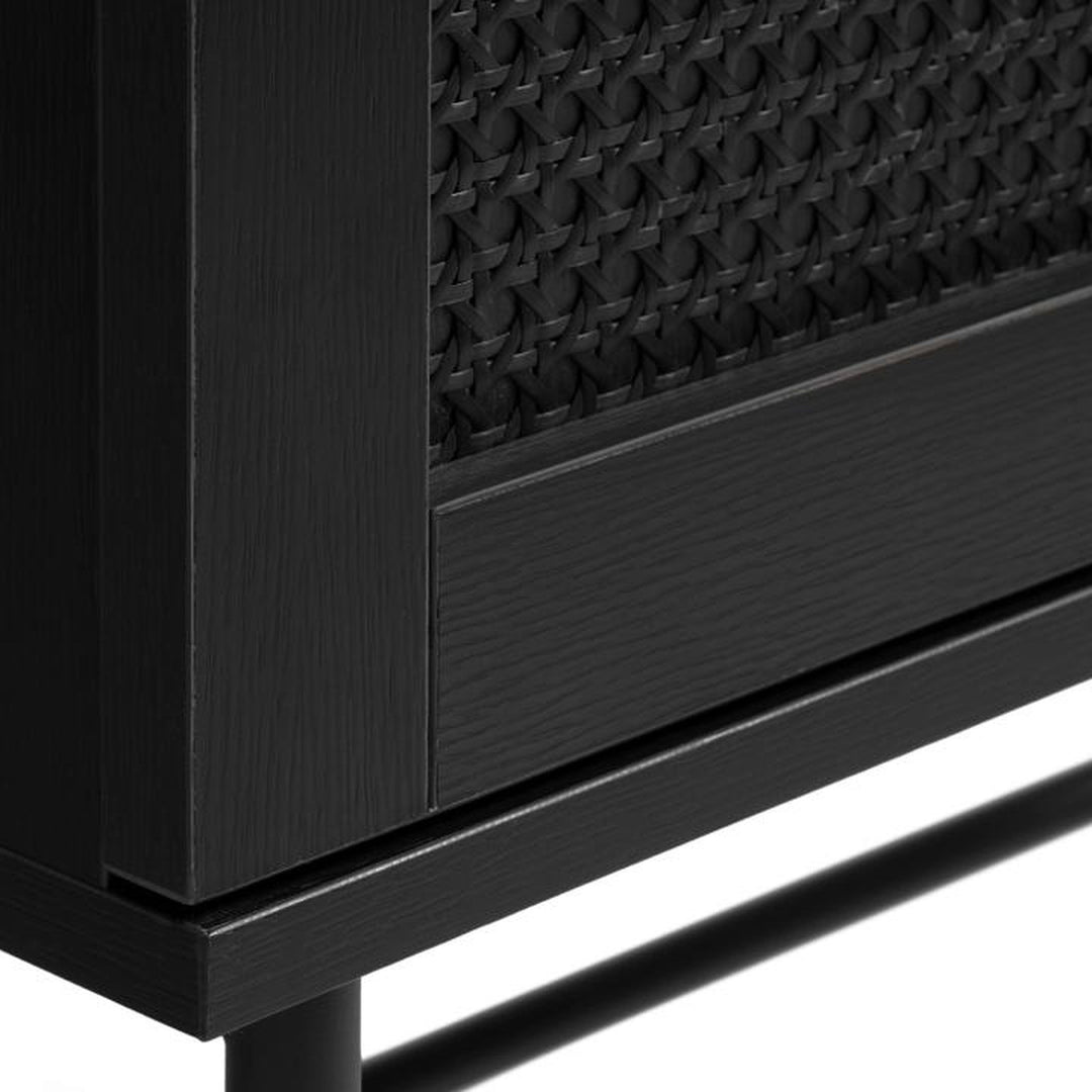 Pensacola sidebord, detalj av sort rotting og ramme med metallben