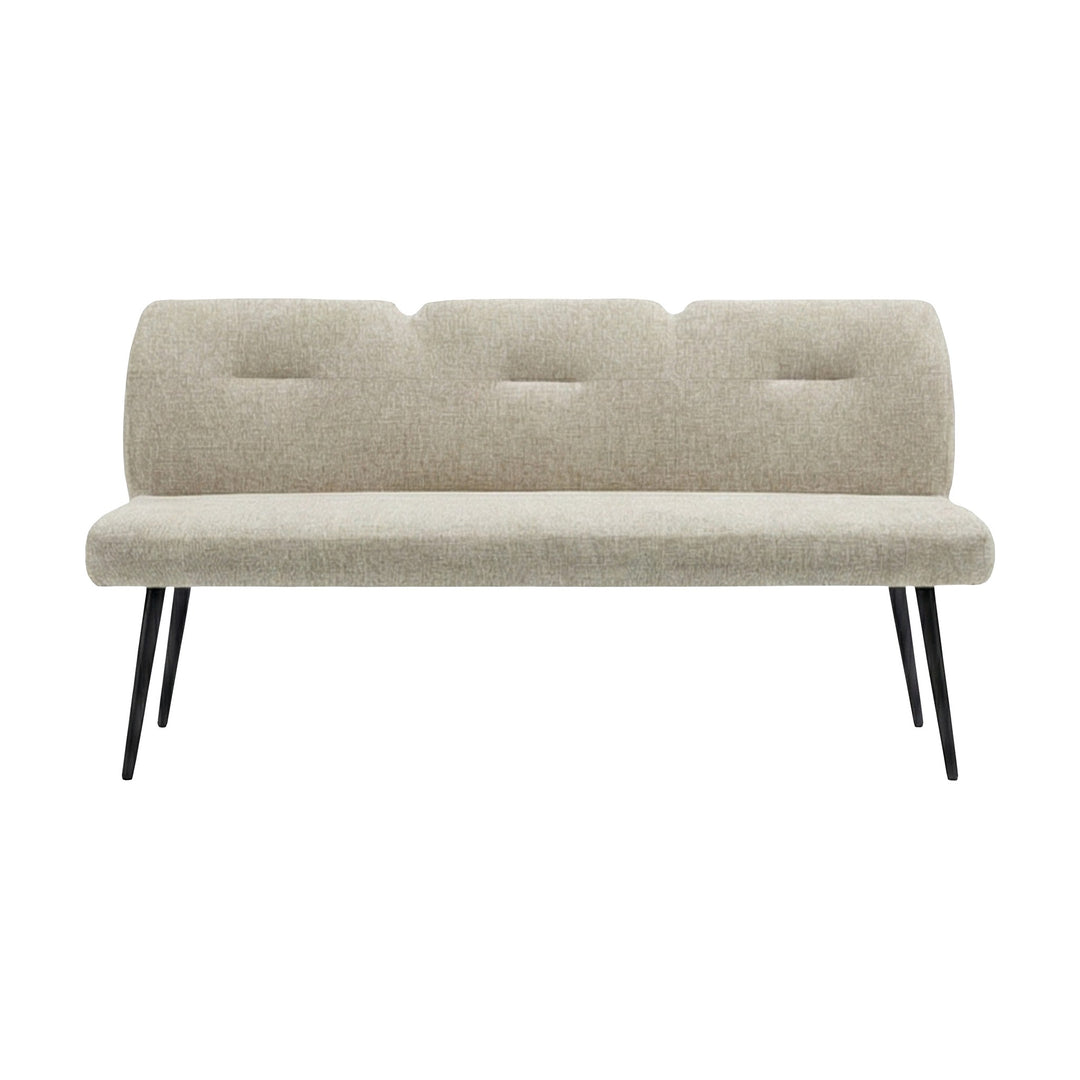 Roxana spisebenk i beige stoff med sorte metallben
