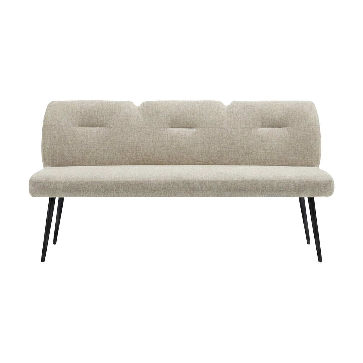 Roxana spisebenk i beige stoff med sorte metallben