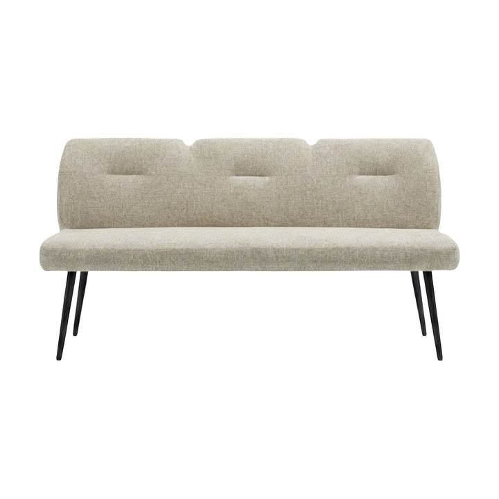 Roxana spisebenk i beige stoff med sorte metallben