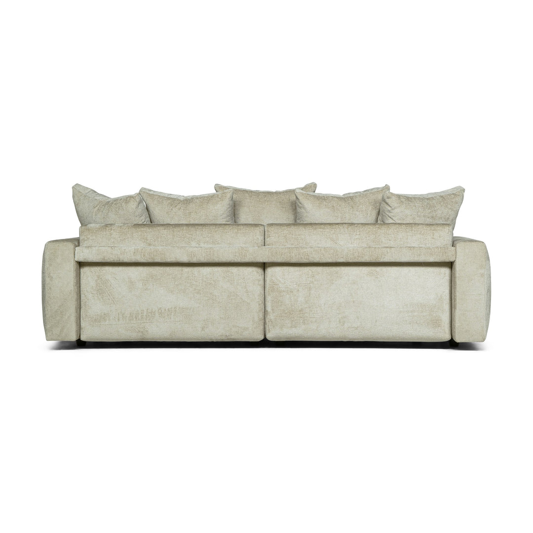 Bellus Glory sovesofa sett bakfra i beige chenillestoff