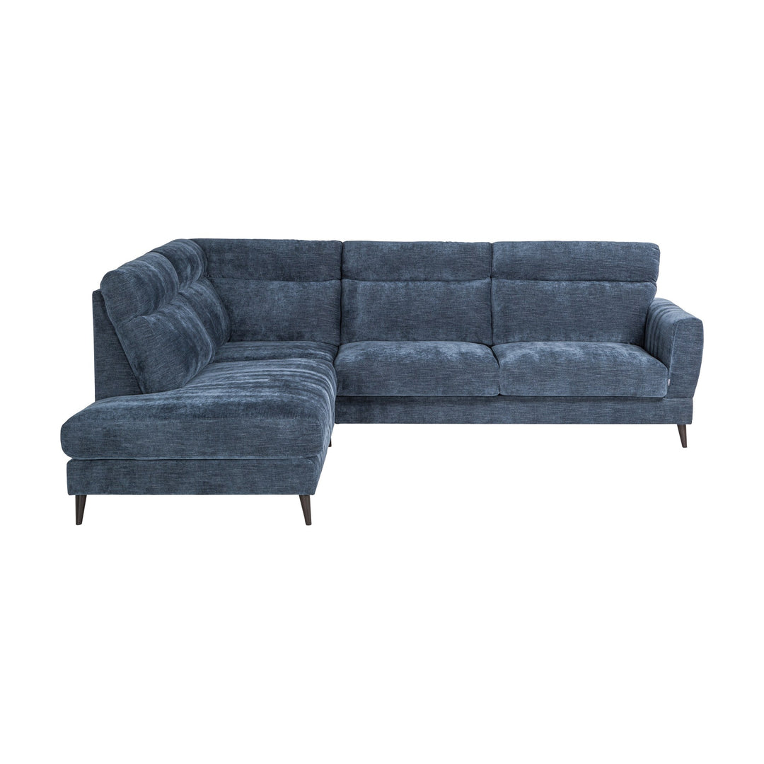 Bellus Robin sofa i olivengrønt stoff med sorte metallben