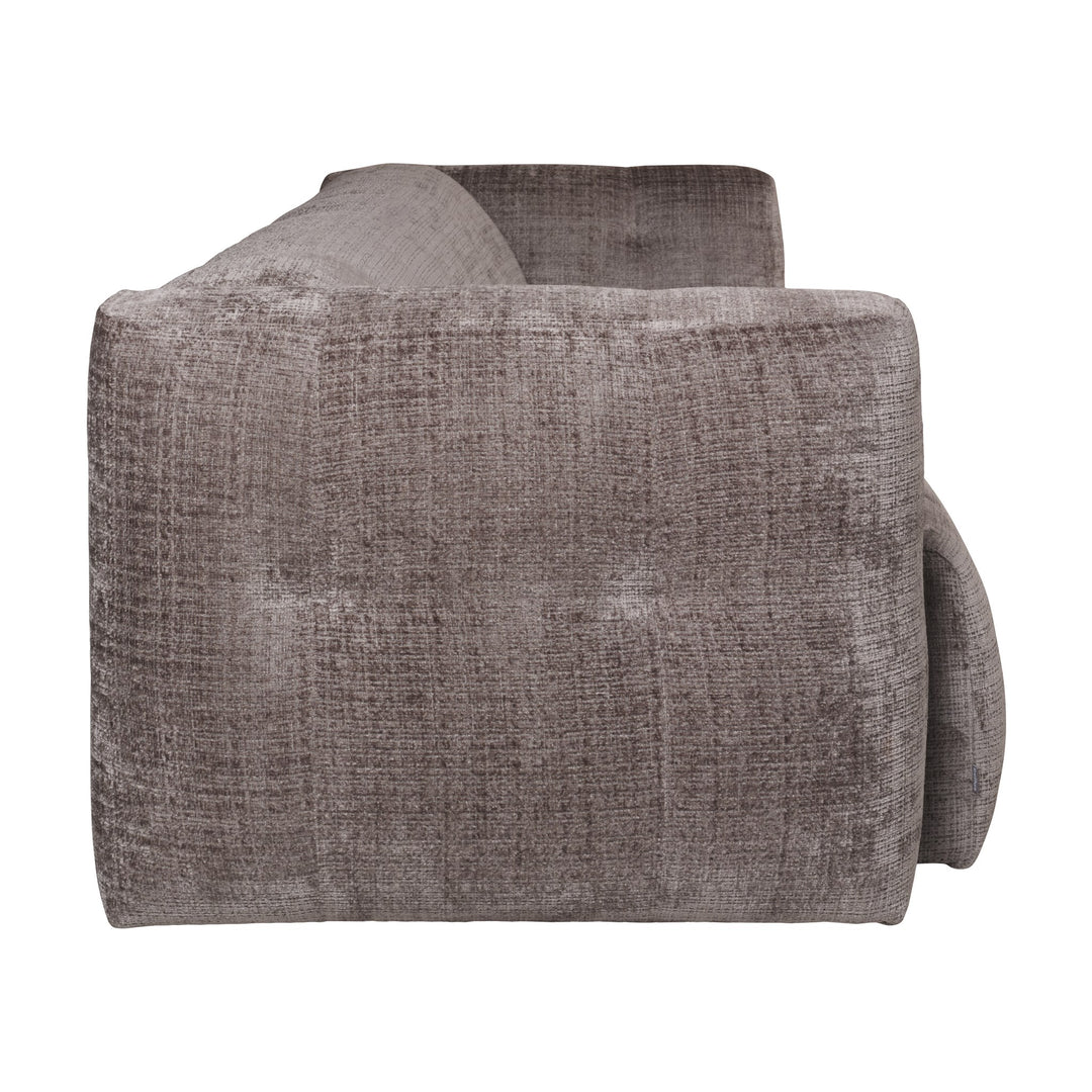 Bellus Soffy 3-seter sofa i gråbrun chenille, sett fra siden