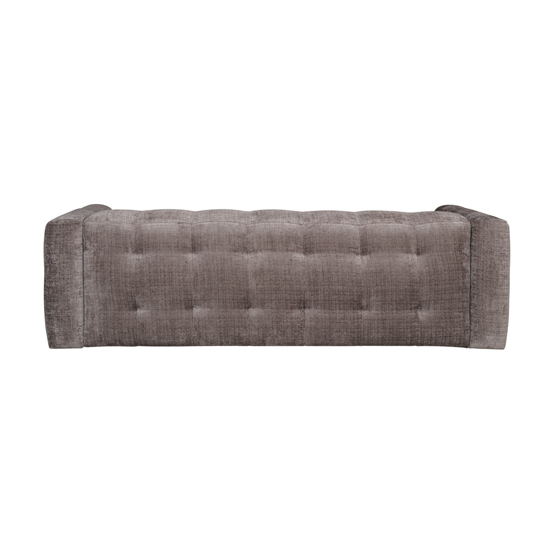 Bellus Soffy 3-seter sofa i gråbrun chenille, sett bakfra