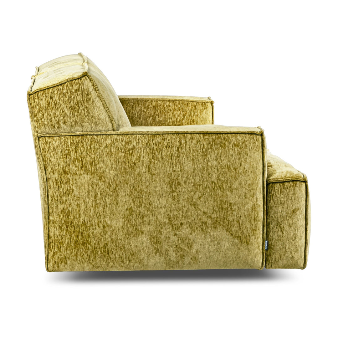 Bellus Mariposa 3-seter sofa i okergul chenille, sett fra siden