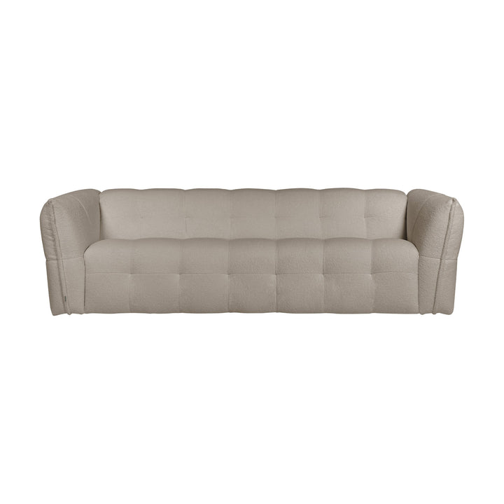 Bellus Moby 3-seter sofa i greige bouclé med rutet polstring