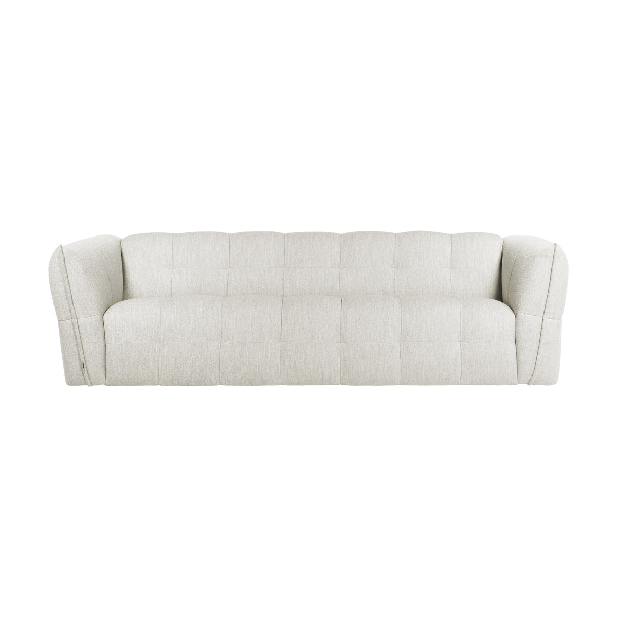 Bellus Moby 3-seter sofa i hvit bouclé med rutet polstring