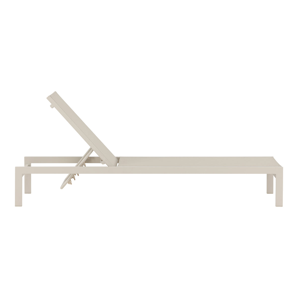 Venture Design Copacabana solseng i beige med justerbar rygg og understell i aluminium